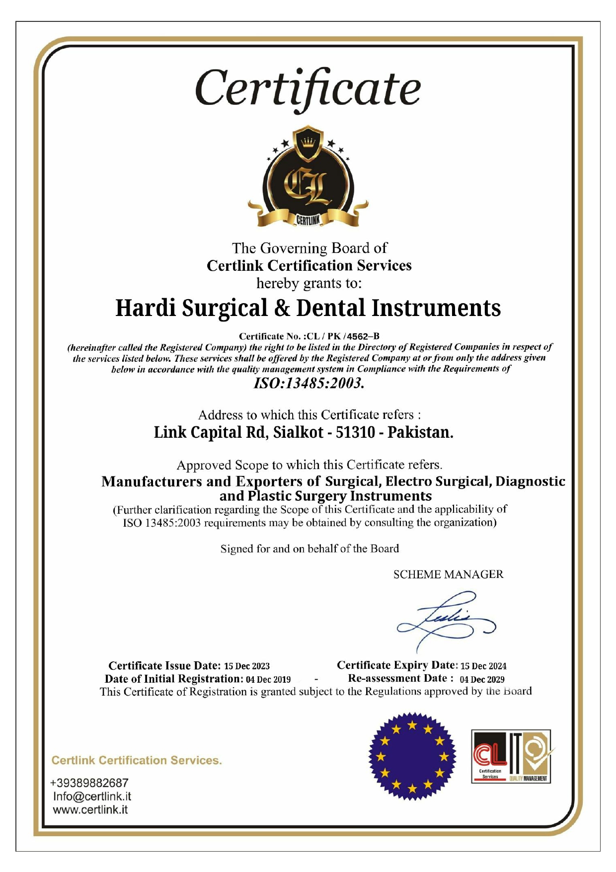 Certificate of Compliance